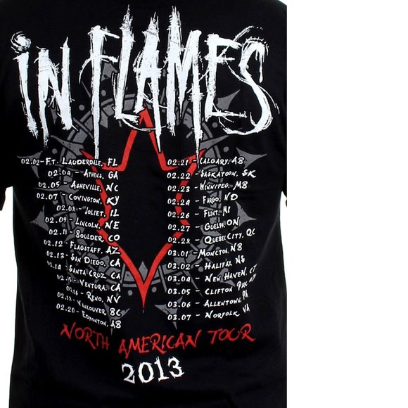 In Flames North American Tour 2013 heavy metal Official T-Shirt XL NWT - Picture 5 of 5